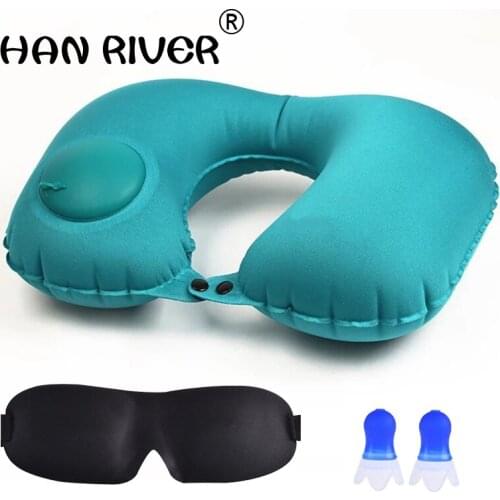 U-Shape Travel Neck for Airplane Office Inflatable Neck Cushion Travel Accessories Comfortable Pillows Health Care H0159
