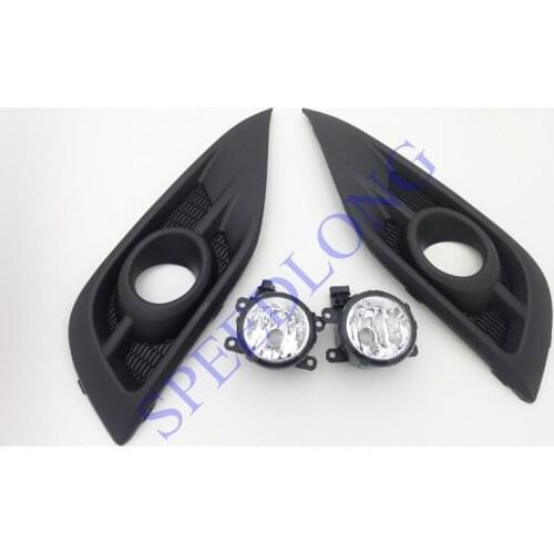 1 Set front bumper fog lights + fog lamp covers trim bezels kits for HONDA CRV 2012-2014