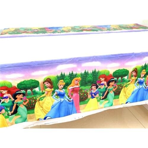 1Pcs Disney Six Princess Theme Birthday Party Decoration Disney Aurora Theme Tablecloth Table Cover 108*180cm Party Supplies