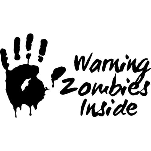 17*9.5cm Zombie Warning Dead Walking Car Stickers Funny Personality Stickers Motorcycle SUVs Bumper Laptop Car Styling