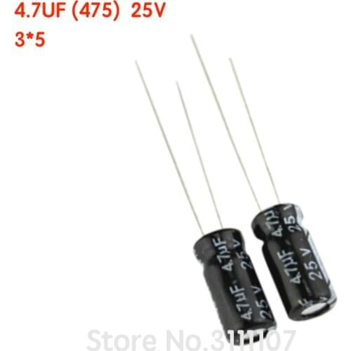 20PCS/LOT 4.7UF 25V 3*5 Aluminum electrolytic capacitor 3*5 Electrolytic Capacitor 25v 4.7uf