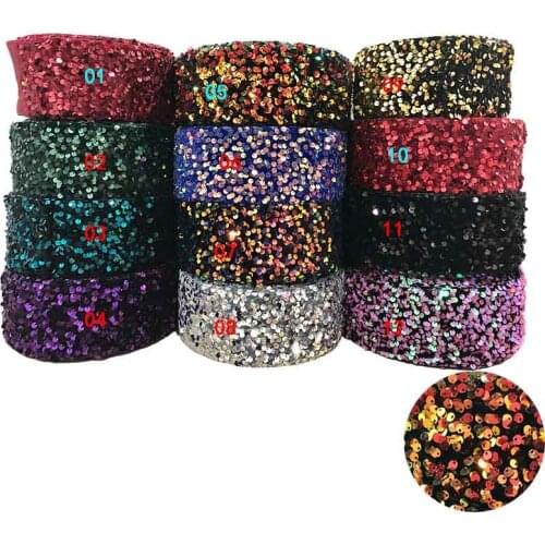 3 inch 75mm listones velvet sequin ribbon