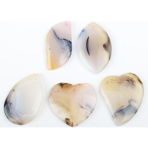 5pcs / bag natural stone 23 * 45 * 7mm-40 * 37 * 6mm heart pendant jewelry making DIY necklace bracelet jewelry accessory