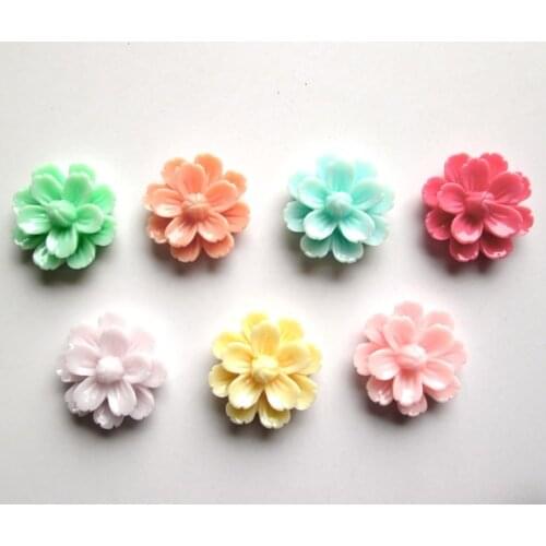 50Pcs Mixed Resin Flower Decoration Crafts Flatback Cabochon Scrapbooking Embellishments Beads Diy Accessories