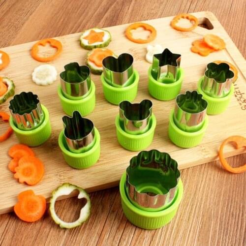 9Pcs/set Food Decor Cute Shaper Durable Kitchen Tool DIY Mold Cutti Cutter Fruit Set biscuits Vegetable Cake Cutting Cutter X8C9