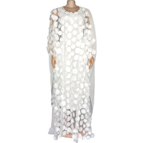 2020 African Dresses for Women New Style African Clothes Bazin Fashion Lace Floral Boubou Robe Africain Dashiki Party Long Dress