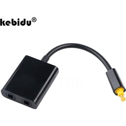 Kebidu 2 WAY Toslink Audio Video Cables Optical Digital Fiber Audio Mini 1 TO 2 Female Splitter Adapter Micro Usb Cable