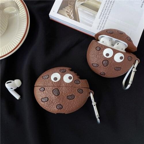 3D Chocolate chip cookies Earphone Case for AirPods Pro 3 Silicone Headphones Cover Case for Air Pods 2 Wireless Charging Box