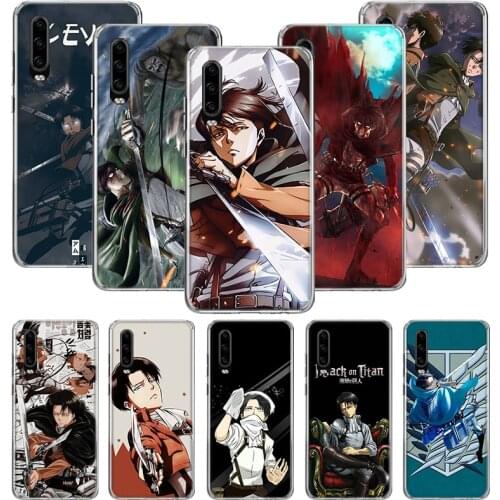 Attack on Titan Levi Anime Case for Huawei P20 P30 P40 P Smart Z + P10 Mate 30 10 20 Lite Pro Silicone Shell Phone Coque Cover