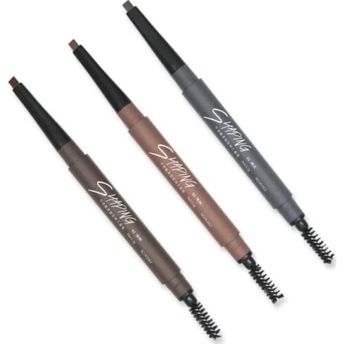 Double-headed eyebrow pencil makeup genuine lasting dark coffee color waterproof and sweat-proof beginner makeup tools