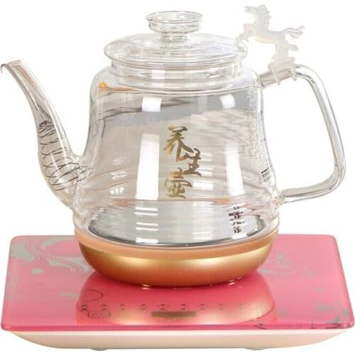 Electric kettle flower pot glass Underpan Heating boiling water kettles 1.2L Anti-dry Protection