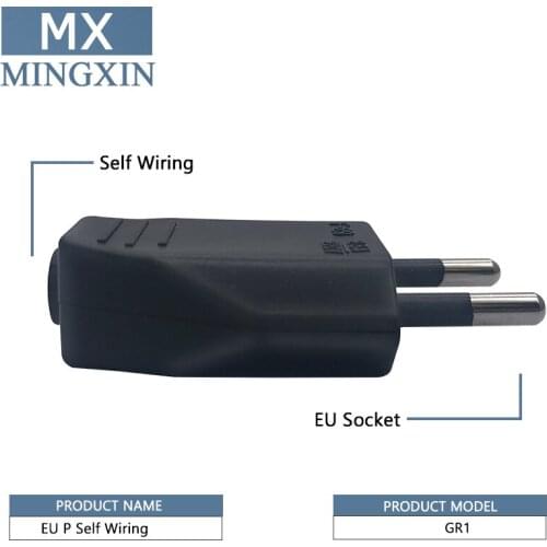 Germany Ac European Plug EU Power Connector with USB Socket Rewirable Converter Power Cord Waterproof 10 / A250V Black / White