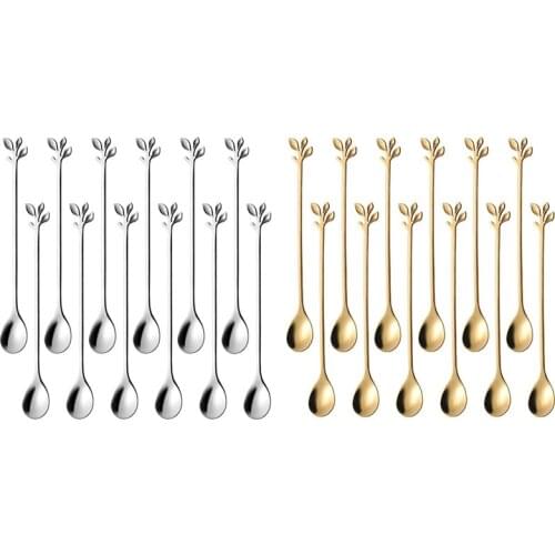 Hot YO-Coffee Spoon Set, Teaspoons, Creative Coffee Ice Cream Spoons, Stainless Steel, Mini Stirring Spoons
