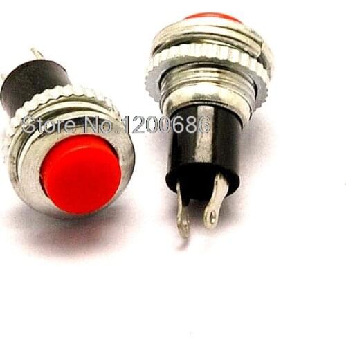 Power self reset doorbell button DS-316 10MM red on the wire without lock switch