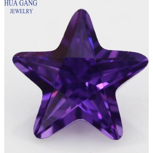 5A Purple Star Shape Brilliant Cut CZ Stone Synthetic Gems Cubic Zirconia For Jewelry Size 2.5x2.5~12x12mm Free Shipping