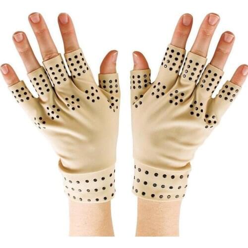 Magnetic Gloves Arthritis Therapy Support Pressure Pain Relief Heal Joint Non-Slip Half-Finger Pressure Gloves