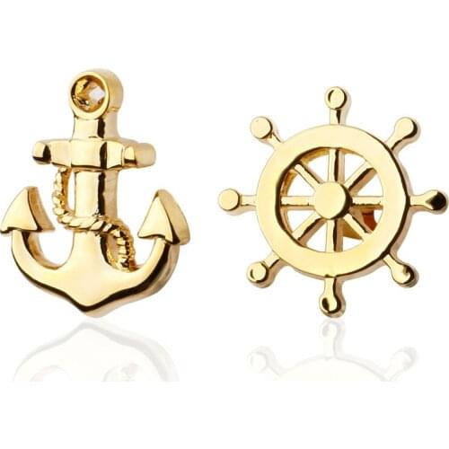 Mens shirts Cufflinks high-quality copper material The Golden Anchor Cufflinks 5 pairs of packaging for sale