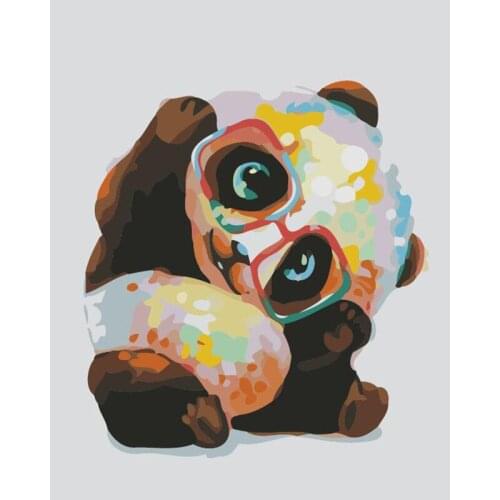 Lovely panda Animal DIY Digital Painting By Numbers Modern Wall Art Canvas Painting Unique Gift Home Decor 40x50cm