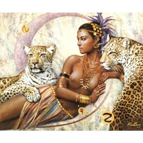 Oneroom Leopard Rome beautiful woman Needlework Cross stitch DMC Stylish for Embroidery kits,set Patterns Cross-Stitching