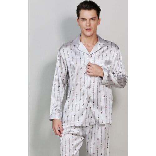 Mens Silk Pajamas Negroke China