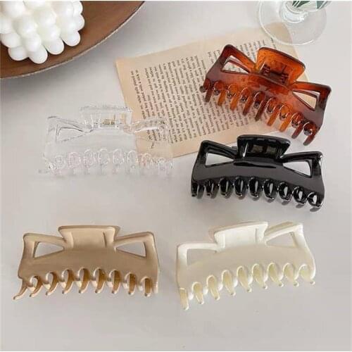 New Simple Acrylic Hair Claws Large Size Bathing Hair Clips Solid Color Hairpin Crab for Hair Accessories Hair Styling Tool