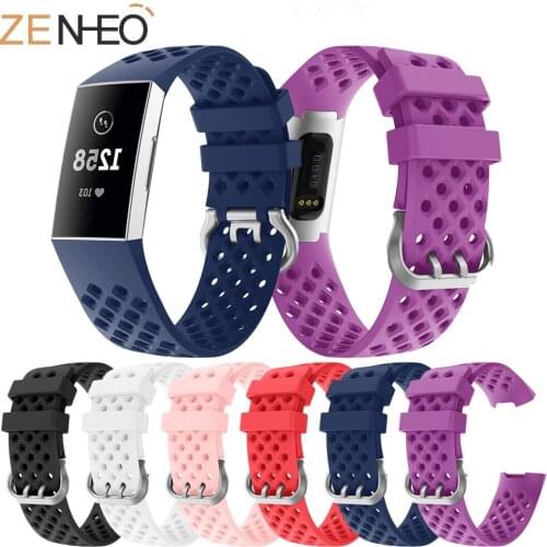 New soft Silicone Sports Band For Fitbit Charge 3 Rubber Bracelet Watchband Strap For Fitbit Charge 3 Straps Metal Buckle
