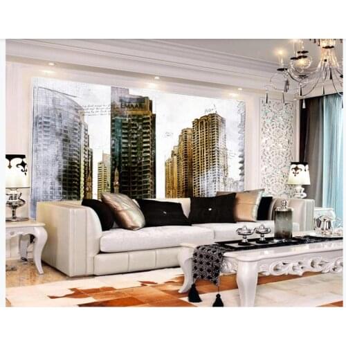Modern City Bank Building Wallpaper For Living room Sofe TV Background Mural Painting Decor Papel De Parede