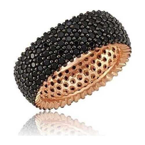 Original silver , Five Rows Black Full Tour Wedding Annulus , Ring, Good Quality and Affordable Full Tour, rings Types