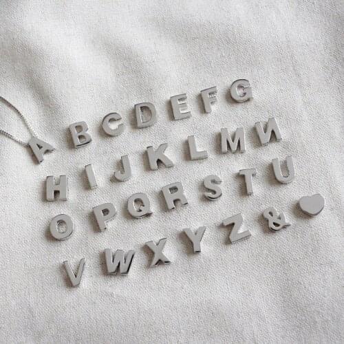 Special gift chic 925 sterling silver letters necklaces & pendants for women, initial name necklace jewelry
