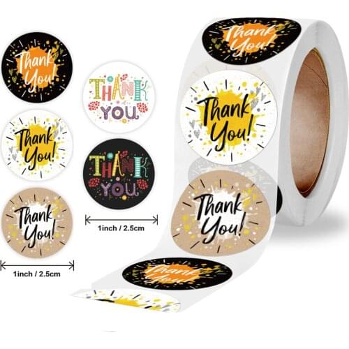 Qdiuo 500Pcs Thank you for business stickers Roudn Handmade stickers Wrapping paper Seal Llabel Wedding Gift Stationery Sticker