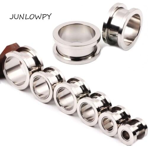 50 pcs/lot Stainless Steel Silver Ear Tunnel Plugs Ear Expander Stretchers Piercing Jewelry 2-10mm Pirsing Ombligo