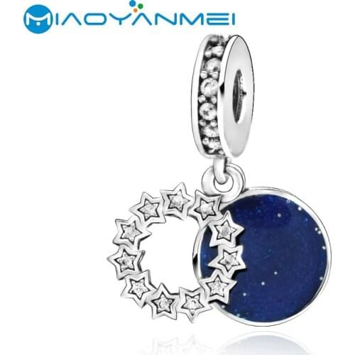 Fashion Silver 925 Jewelry Beads Inspirational Stars Dangle Charm Fit Original Pandora Bracelets Women DIY Gift