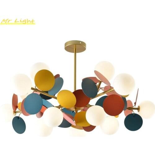 Modern Macron Chandeliers Lamp Living Room Kids Room Bedroom Decor Nordic Chandelier Lighting Children Room Lustre Hanging Lamps