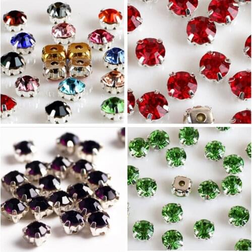 Rhinestones for Needlework Crafts Diamante Applique Glass SS16 Strass Rhinestone Claw Rhinestones Sew on Stones and Crystals F