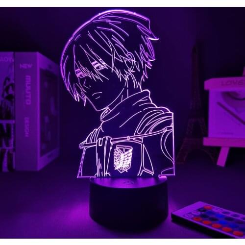 Anime Light Attack on Titan 4 Mikasa Ackerman led lamp Led Panel Lights Anime Figure Table Lamp For Bedroom