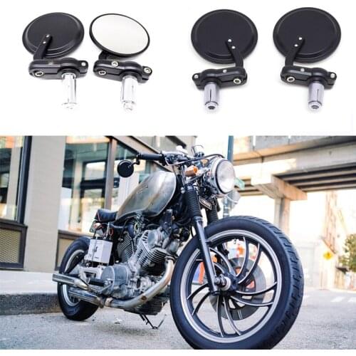 Universal Motorcycle 7/8" Handle Bar End Oval Rearview Mirrors For Honda Yamaha Suzuki Sports Bike Street Fighter