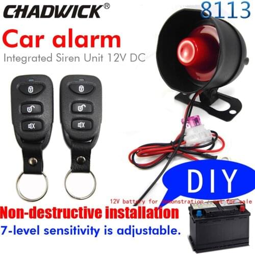 Universal 12V One Way Vehicle Burglar Alarm Security Protection & 2 Remote Control Auto Burglar Car Alarm System