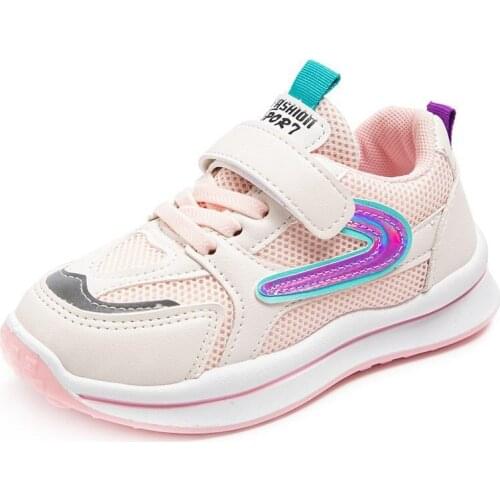 2021 Spring Kids Sneakers Children Sports Shoes For Girls Students Mesh Breathable Boys Shoes Non-slip School Running Trainers
