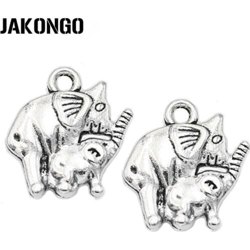 40pcs Vintage Elephant Charms Antique Silver Plated Pendants for Jewelry Making Bracelet DIY Jewelry Findings Handmade 15x14mm