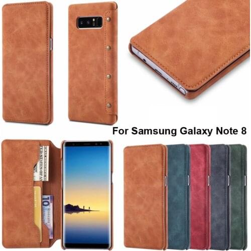 Vintage Wallet Case for Samsung Galaxy Note 8 Cover With Money Pocket Card Slots Note8 Phone casing Shell protector capa Fundas