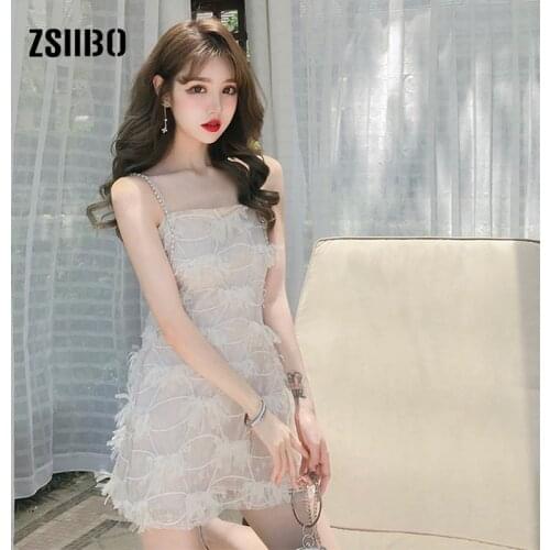 Summer new Korea ins fashion mesh sling simple dress female ulzzang Harajuku high waist solid color A-line casual women dress