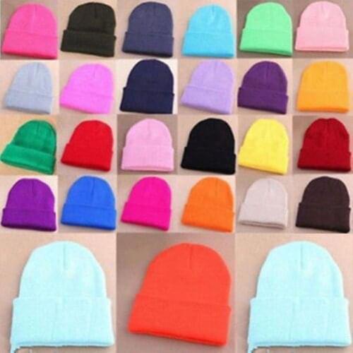 Winter Hats for Women Lovely Girl Boy Solid Color knitted Beanies Caps Female Warm Casual Hip Hop Skullies Beanies Bonnets