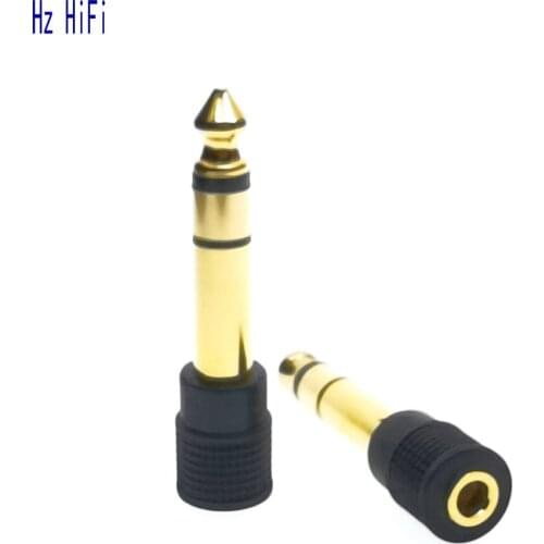 1PCS New 1/4 Jack 24K Gold 6.35MM Stereo Plug To 3.5mm Stereo Jack For Audio Jack Connector