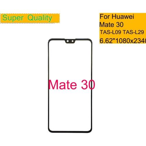 10Pcs/Lot For Huawei Mate 30 TAS-L09 TAS-L29 Touch Screen Front Glass Panel TouchScreen LCD Outer Lens With OCA Glue Replacement