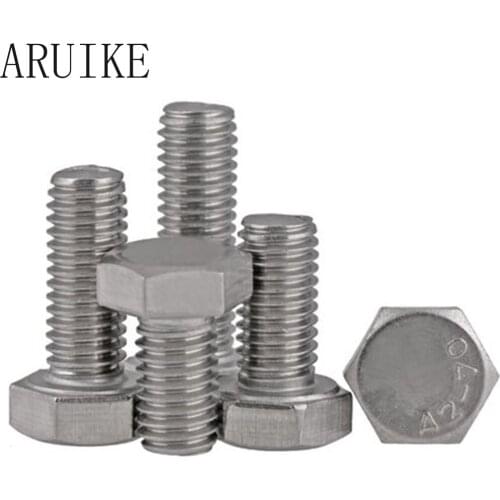 20pcs / lot DIN933 \ GB5783 M6x55mm M6 * 55mm hexagonal stainless steel 304 bolts off the bolt