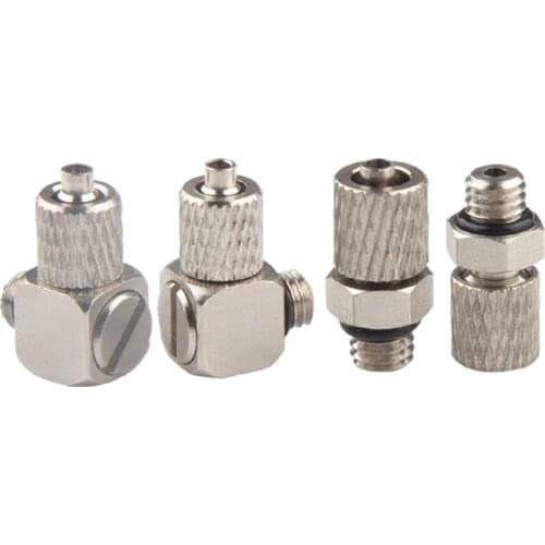 5Pcs Mini Pneumatic Pipe Fitting Hose OD 3mm 4mm 5mm 6mm Male Thread M3 M4 M5 M6 Copper Straight/Elbow Type Quick Connector