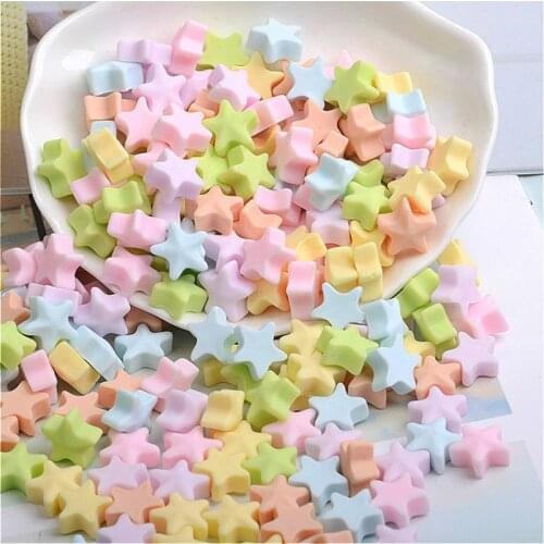 50Pcs Colorful Mini Star Flat back Resin Cabochon Flatbacks Fake Candy Phone Decoration DIY Scrapbooking Craft Accessories 11mm