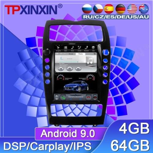 64G For Maserati Quattroporte 2008-2012 Android 9 Car Tape Recorder Multimedia Player GPS Navigation Tesla 12.1'' HD Big Screen