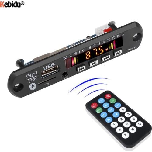 12V Bluetooth 5.0 Receiver Car Kit MP3 Player Decoder Board Color Screen FM Radio TF USB AUX Audio For Car With Power Protection