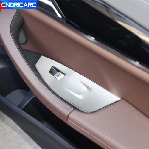 Car Styling For BMW X3 G01 X4 G02 LHD Window Lifter Buttons Frame Cover Trim Armrest Panel Stainless Steel Interior Stickers